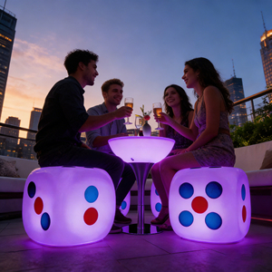 Sillas Decorativas LED para Casino con Cambio de Color, Muebles de <span class=keywords><strong>Bar</strong></span> de Plástico Impermeables para Discoteca, Salón, <span class=keywords><strong>Bar</strong></span> al Aire Libre y Hogar - Product Image 4