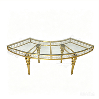 Table de mariage en cristal en forme de S Offre Spéciale pour les tables à manger en verre d'acier inoxydable d'événement de fête d'hôtel