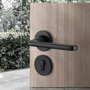 Wholesale LINRUN A-02 Luxury Modern Designer Wood Aluminum Lever Interior Door <b>Handle</b> Easy Installation 2-Year Door <b>Window</b> - Product Image 2