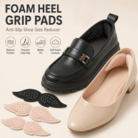 Coussinets de talon en mousse à mémoire de forme, forme ailée, adhésifs, antidérapants, réducteurs de taille de chaussure, pour mocassins, escarpins, chaussures plates, couleur nude et noir, inserts confortables