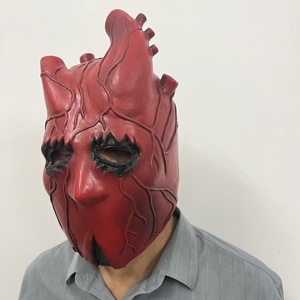 Máscara de cabeza de corazón novedad látex órgano humano tocado Halloween disfraces fiesta accesorios <span class=keywords><strong>vestido</strong></span> extraño - Product Image 3