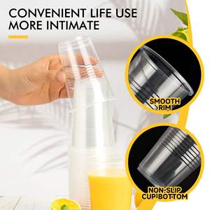 Gobelet transparent en PE à paroi simple avec couvercle, personnalisable avec logo, pour fêtes, bars, vin, boissons, <span class=keywords><strong>bubble</strong></span> <span class=keywords><strong>tea</strong></span>, jus - Product Image 2