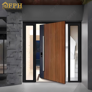 Style de pivot de porte d'entrée principale de <span class=keywords><strong>villa</strong></span> en aluminium forgé de sécurité de preuve de rouille avec <span class=keywords><strong>des</strong></span> lumières latérales pour <span class=keywords><strong>des</strong></span> villas de luxe - Product Image 2