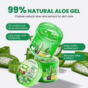 Gel de <span class=keywords><strong>Aloe</strong></span> <span class=keywords><strong>Vera</strong></span> y Baba de Caracol Santino 99% al por Mayor de Fábrica, Reparador de Quemaduras Solares, Eliminador de Acné, Gel Hidratante Facial y Corporal Refrescante - Product Image 5