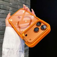 Étui de téléphone de luxe transparent avec support invisible pour objectif et protection d'appareil photo pour iPhone 18 17 16 15 14 13 12 Pro Max