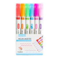 Stylo surligneur à motif floral en gros d'usine, marqueur décoratif multi-motifs à courbes, séchage rapide, stylo de dessin DIY