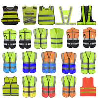 Gilet di Sicurezza ad Alta Visibilità Riflettente per Traffico e Costruzioni con Tasche Funzionali