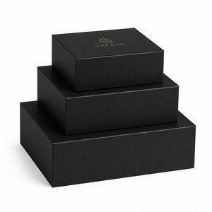 Boîte <span class=keywords><strong>cadeau</strong></span> rigide magnétique noire luxueuse par KingTop Packaging, 25 ans d'expérience, 50 pièces - Product Image 2