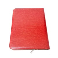 Porte-documents de conférence en cuir PU avec fermeture éclair personnalisée A4, organiseur de documents reliés A3