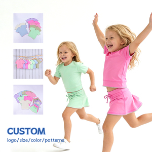 Robe de tennis personnalisée pour filles, tissu de yoga à séchage rapide, short intégré, sans manches, tenue d'été pour enfants, danse et sport, OEM ODM - Product Image 3