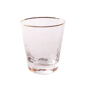 Logotipo personalizado de alta qualidade livre de chumbo longo tronco aro de ouro claro copos de vinho martini vidro para bar