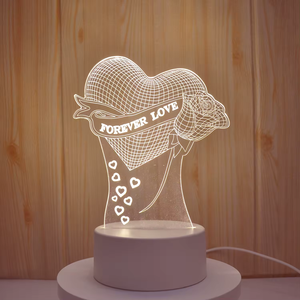3D love Heart Night Light <strong>Illusion</strong> LED Lamp Warm Lights for Room Home Decor Birthday Gifts Child Boy Girl Amazing Idea <strong>Choice</strong> - Product Image 1
