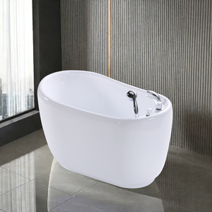 <span class=keywords><strong>Bañera</strong></span> de esquina independiente para baño, suministros para mascotas, tamaño pequeño, superficie sólida redonda y blanca - Product Image 4