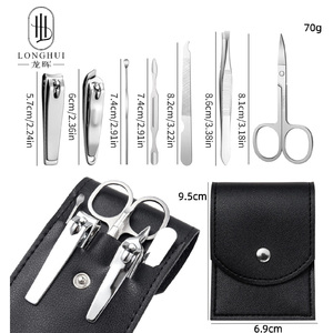 Set de <span class=keywords><strong>Manicura</strong></span> Longhui 7 en 1, Set de 7 Piezas de Cortaúñas de Acero Inoxidable, <span class=keywords><strong>Kit</strong></span> de <span class=keywords><strong>Pedicura</strong></span> Color Caramelo con Bolsa de Cuero Portátil con Logotipo - Product Image 4