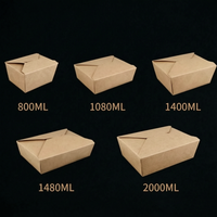 Boîte à lunch en papier kraft imprimée sur mesure, emballage alimentaire jetable pour les restaurants