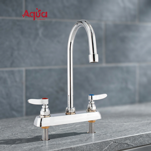 Adaptateur de raccordement de robinet moderne à double poignée, universel, en laiton chromé, avec valve céramique flexible pour une installation facile - Product Image 2
