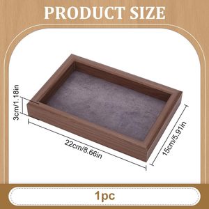 Sang trọng nhỏ óc chó hạt gỗ Vòng trang sức hiển thị khay thấp moq sẵn sàng để tàu với biểu tượng tùy chỉnh đồ trang sức container - Product Image 6