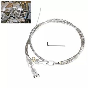 Throttle Cable <b>Kit</b> 36 Inch Braided For 1997-2007 Chevrolet <b>Models</b> Aluminum Silver Replacement Part D2141 - Product Image 5
