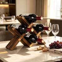 Porte-bouteilles à vin pliable en bois gravé, grand format, avec logo couleur personnalisable, design moderne, décoration d'intérieur, organiseur à vin