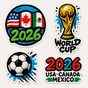 Autocollants personnalisés avec logo Coupe du Monde 2026, dessin animé, doodle, décoratifs pour boutique de tabac, autocollants en PVC imprimés pour DIY, carnet, coque de téléphone - Product Image 4
