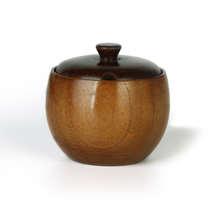 Pot à sel en bois de style japonais avec couvercle pour la cuisine, stockage solide des assaisonnements - Product Image 1