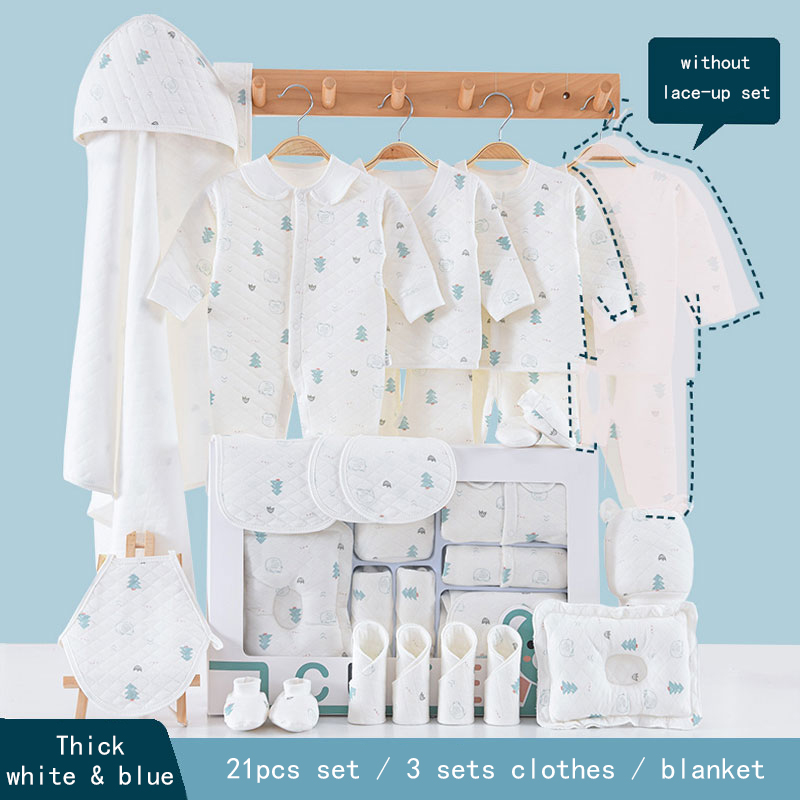ensemble épais blanc et bleu de 21 pièces