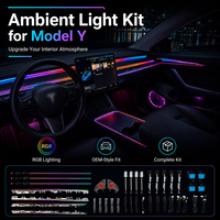 Pour tesla modèle 3/Y porte bienvenue projecteur lumières avec Logo Tesla Fit Kit d'éclairage d'accent intérieur pour 2020-2025 modèles de rafraîchissement