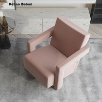 Moderner Luxus-Einzelsessel aus Samt mit Holzgestell, Freizeitstuhl für Schlafzimmer und Wohnzimmer
