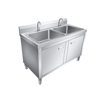 Cuvette commerciale adaptée aux besoins du client d'acier inoxydable banc libre de travail en bois de carburant électrique simple double cuvette hôtel Restaurant