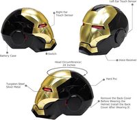 Masque de cosplay de super-héros MK5 1:1, ouverture/fermeture électronique, commande vocale, capteur tactile, noir et or, pour adulte