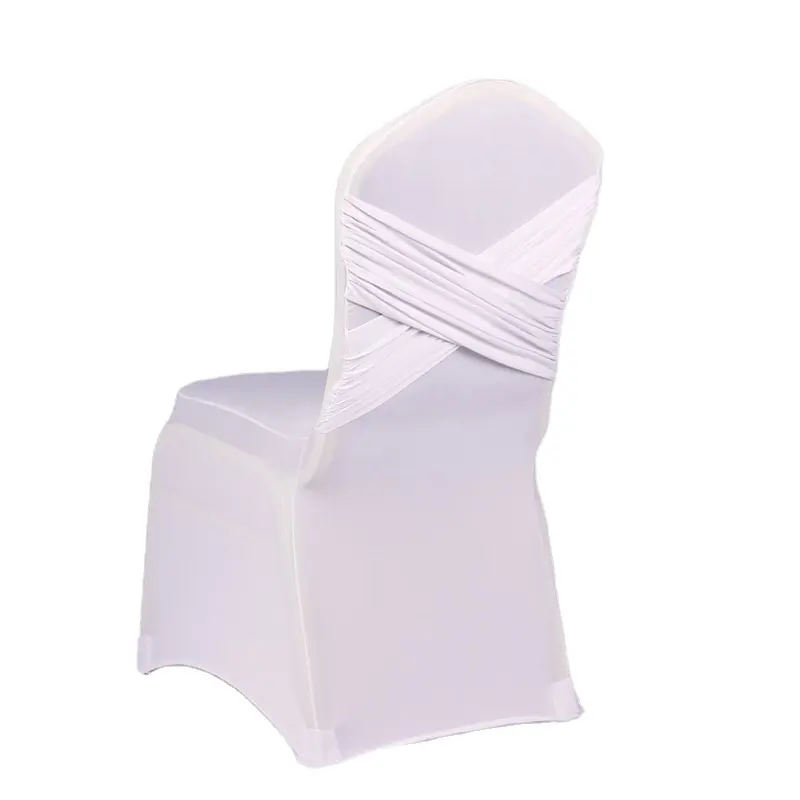 2023 gaya baru peregangan elastis putih penutup kursi pernikahan untuk acara perjamuan panas grosir