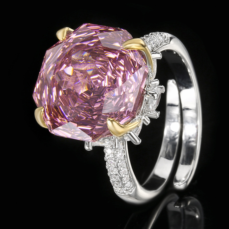 Anello con rosa essiccata di dimensioni aperte