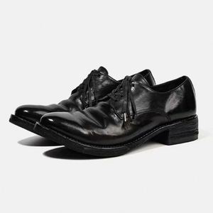 Chaussures habillées pour hommes en cuir noir à bout rond, lacées, pour le bureau, dessus en cuir véritable, semelle extérieure en caoutchouc, toutes saisons - Product Image 1