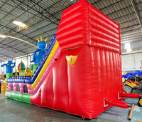 Toboggan aquatique gonflable avec piscine, logo personnalisé OEM, combo château gonflable, aire de jeux extérieure commerciale pour enfants, usine