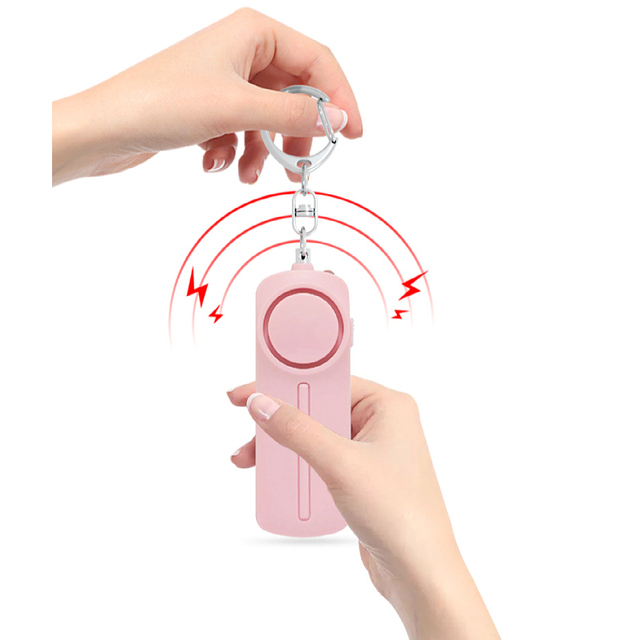 Personal Safety Self Defense Alarm Keychain with LED Light Alloy Metal Tool Devices Self Defense Safety Keychain for Emergency