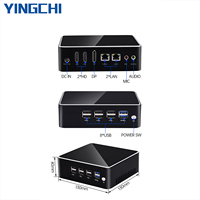 Mini PC industriel YINGCHI Intel I3 4005U, ordinateur de bureau, double écran, boîtier métallique pour POS, affichage numérique, services OEM ODM