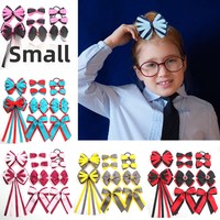 Accessoires pour cheveux d'enfants, style américain, ensemble d'accessoires pour cheveux pour enfants, nœud, serre-tête - Design bicolore, haute qualité, fait main