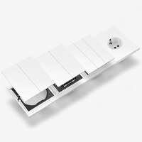 Interruptores y Enchufes de Pared WESA Ultrafinos con Botón Pulsador de 1/2/3 Vías, Enchufe Europeo de 1/2 Vía, Combinación Libre, Diseño Moderno de Lujo