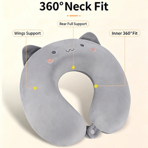 Almohada de Viaje en Forma de U, Personalizada, de Dibujos Animados, Suave, con Funda de Felpa, Espuma Viscoelástica y <span class=keywords><strong>Antifaz</strong></span> <span class=keywords><strong>para</strong></span> <span class=keywords><strong>Dormir</strong></span>, Venta al Por Mayor - Product Image 5