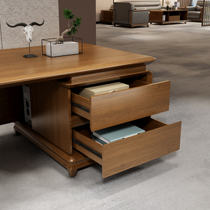 Ensemble de bureau et chaise de direction de luxe moderne, table de bureau modulaire de luxe commerciale, bureau de patron convertible en forme de L - Product Image 3