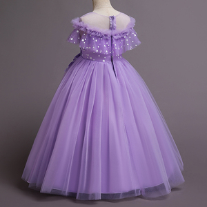 Vestido de Noche para Niña con Falda de Gasa Abullonada y Hombro Descubierto, Estilo Princesa, para Pasarela - Product Image 6