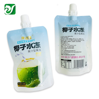 Pochette en forme de noix de coco, pochette jetable pour jus en forme de noix de coco, emballage imprimé pour yaourt, lait, boisson, sac à bec verseur