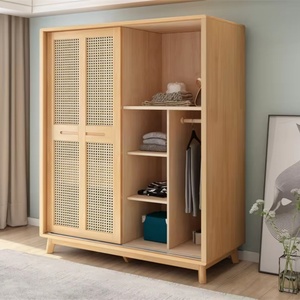 Armario de Almacenamiento de Ratán y Madera Maciza de Alta Calidad, Muebles de Dormitorio - Product Image 3