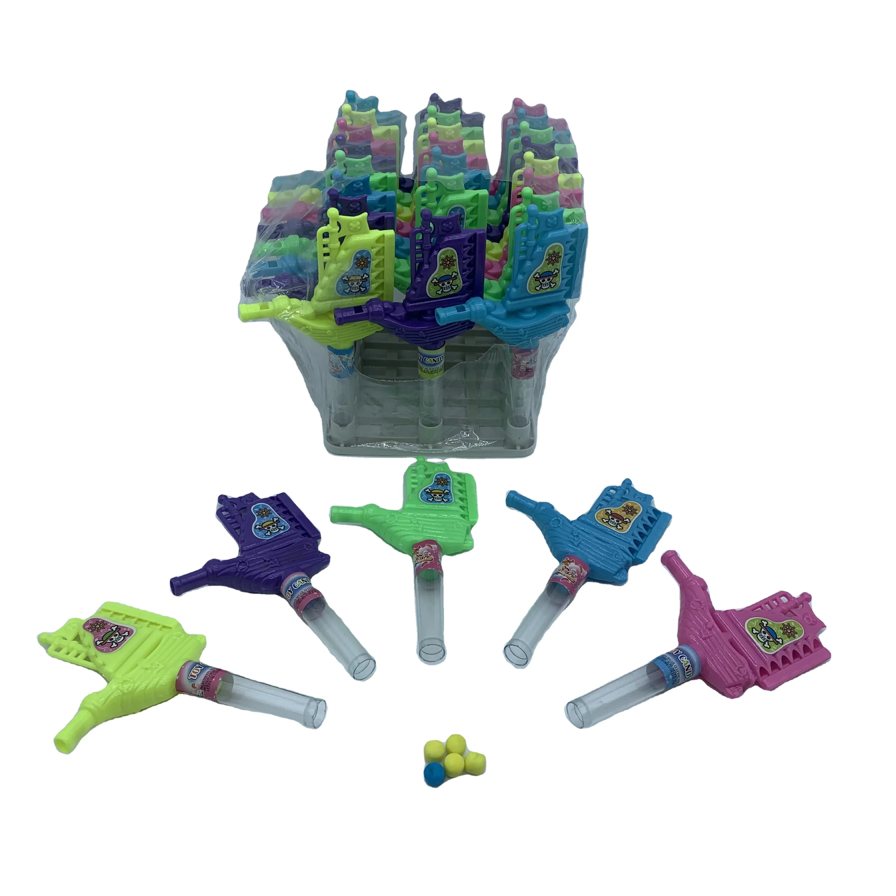 Multi-tipo di giocattolo di plastica caramelle basse MOQ pressato caramelle per bambini cartoni animati e Capsule giocattolo stili