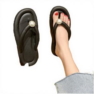 Sandalias de Playa Antideslizantes para Mujer, Diseño Estampado, Ligeras, Planas, con Punta Abierta y Color Caramelo, Novedad de 2024 - Product Image 4