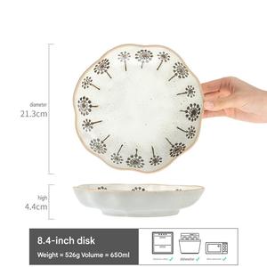 <span class=keywords><strong>Assiette</strong></span> creuse en céramique de style japonais avec bordure <span class=keywords><strong>pissenlit</strong></span>, écologique, grande capacité, idéale pour la maison, les fêtes, les salades de fruits - Product Image 6