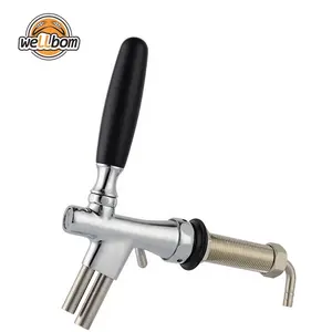 Baru Stainless Steel Bir Keran Aliran Cepat 2 Tabung Beer Garden Minum Tekan Bass Bir Mesin