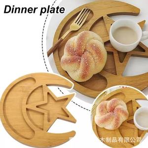 Wooden Star Moon Shaped Bread Cup <b>Mat</b> Insulation Placemat <b>Plate</b> Solid Wood Home Desktop Coaster - Product Image 3