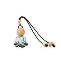 Diffuseur de parfum en verre pour voiture, pendentif avec capuchon en bois, parfum longue durée, élimination des odeurs, aromathérapie de voyage, décoration