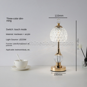 Đèn bàn trang trí đơn giản pha lê Châu Âu dứa phòng ngủ giường hàng đầu kim loại sáng tạo ánh sáng đèn bàn - Product Image 3